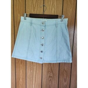 Forever 21 button up whitewash denim skirt Waist 28 Size 6 Womens
